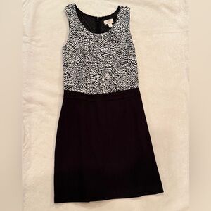 LOFT Black and White Mini Dress